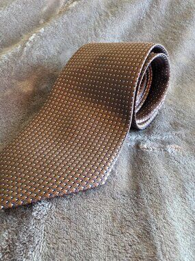 GIORGIO ARMANI Italy Men's Silk Necktie Designer Geometric Brown